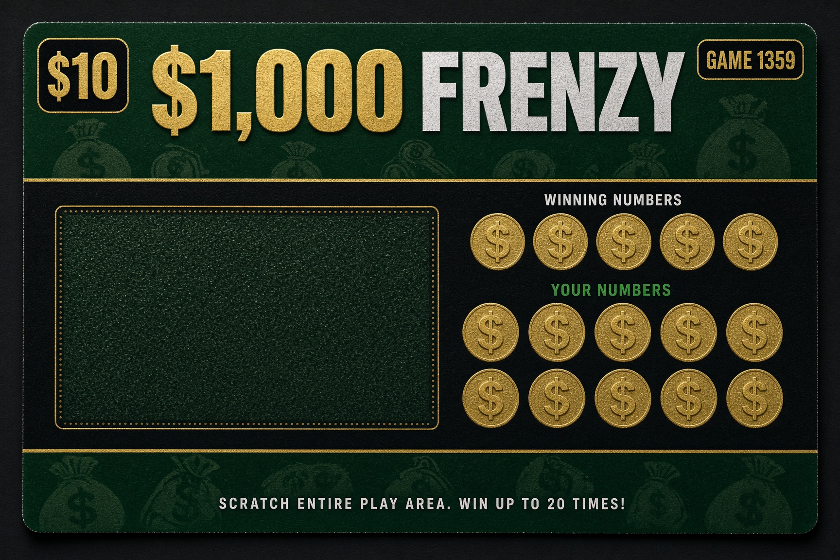 Independent reconstruction of $1,000 Frenzy #1359
